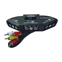 3-Way Audio Video AV Switch Selector Box Splitter Switch W/ Cable For TV X-Box DVD Player Devices Switch