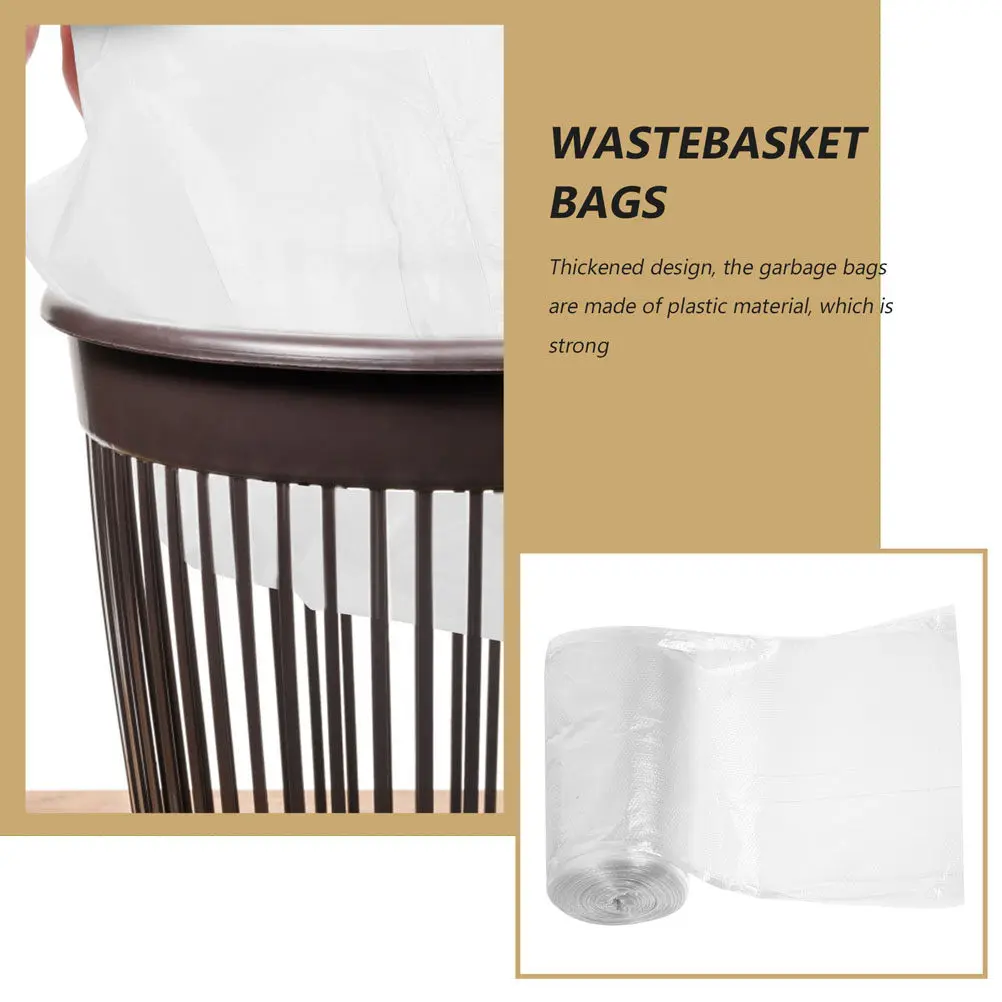 Bathroom Trash Can Liners 10 Rolls HDPE Plastic Garbage Bags Heavy Duty for Small Bins and Cars