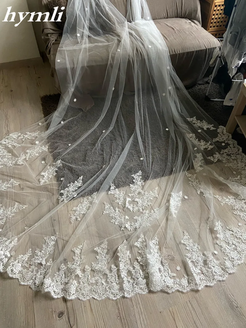 350Cm Lang * 280Cm Breed, Bridal Cape Sluier, Bruiloft Sluier, Kant Applique Bruiloft Mantel, wit/Gebroken Wit/Ivoor Schouder Sluier