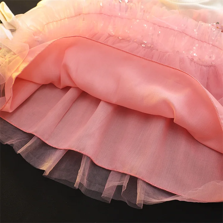 Kleider für Kinder Mädchen Baumwolle Langarm Pailletten Spitze Prinzessin Kinder Kleider Frühling Elegante Geburtstag Kleidung Show Kostüm – Detail 9