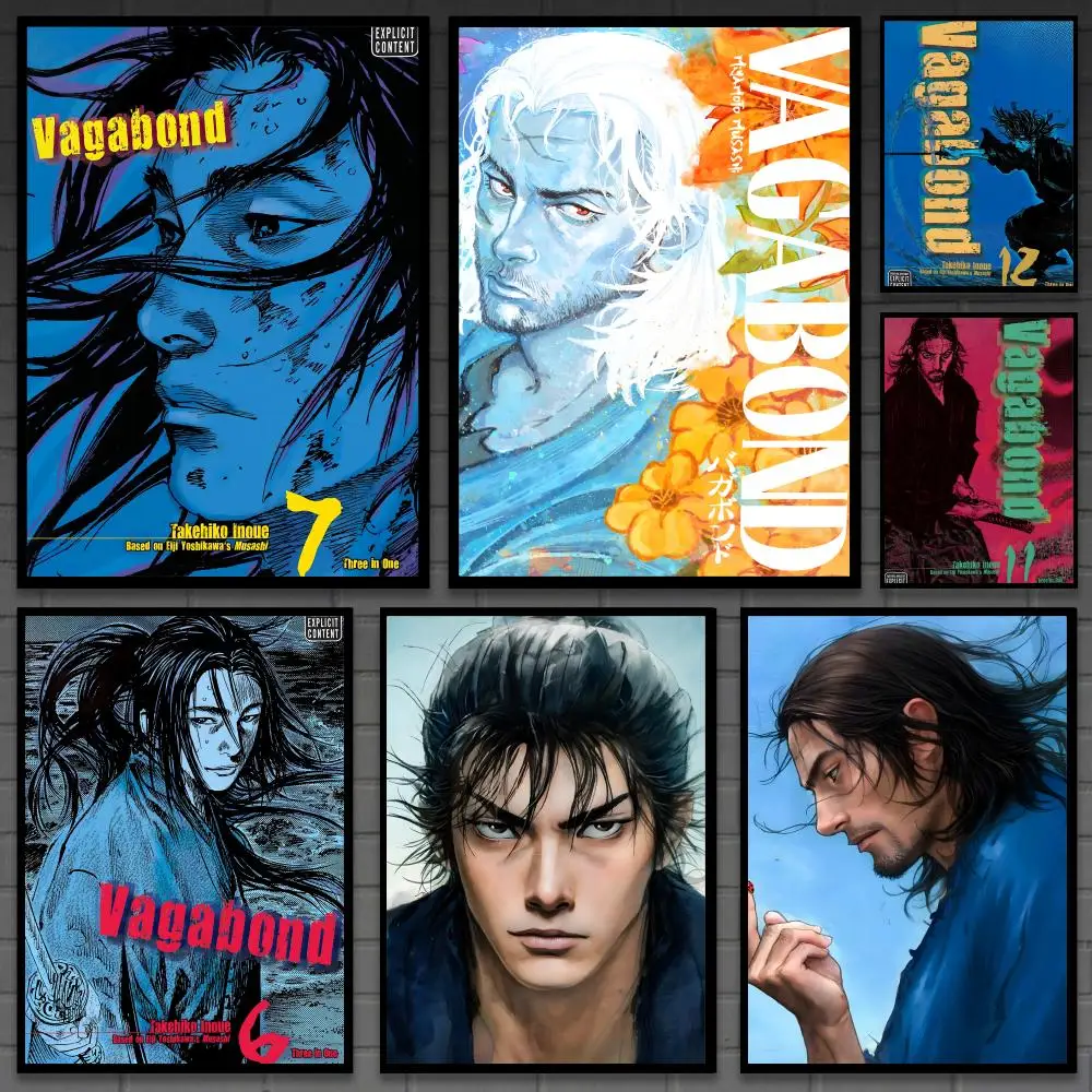 Japanisches Anime-Poster „V-Vagabond“, vielseitige HD-wasserdichte Wandkunst, selbstklebende Dekoration für jeden Raum, ideales Geschenk