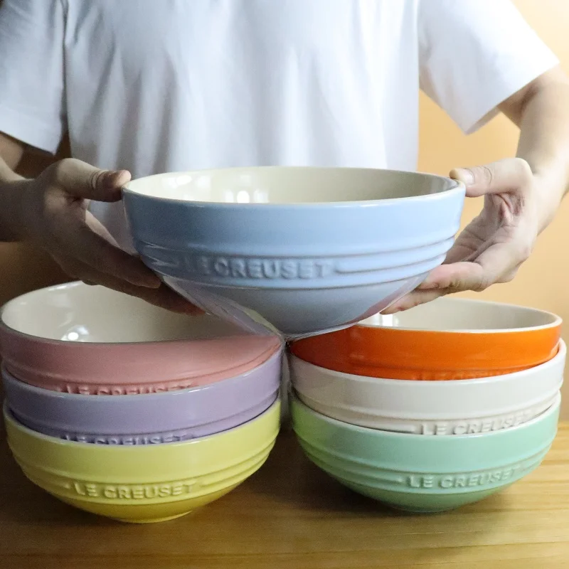 

Прохладный цвет, 9-дюймовая большая миска для супа LE CREUSET adient Seood Pure Color, глубокая миска для домашнего использования для приготовления пищи Fi и мяса