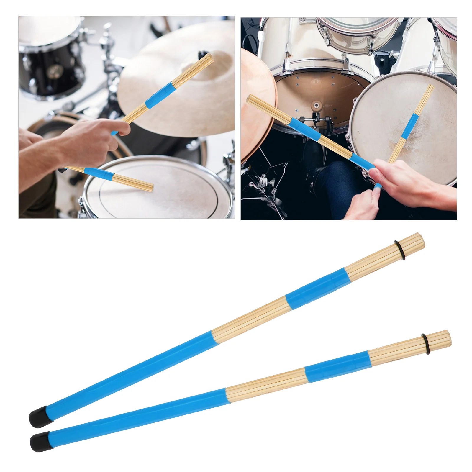 Drumsticks Professional Wooden Brush Set Bundle Jass Maple Bamboo Hammer Percussion Instrument Blue Child