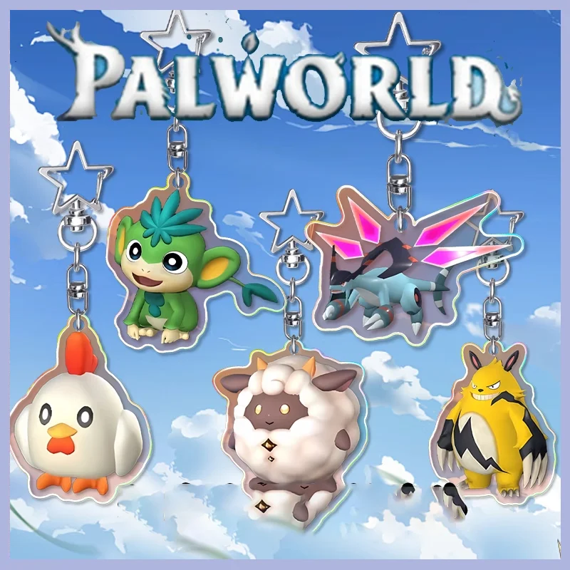 

Palworld Chikipi Grizzbolt Acrylic Keychain pendant Anime game peripheral in stock stock