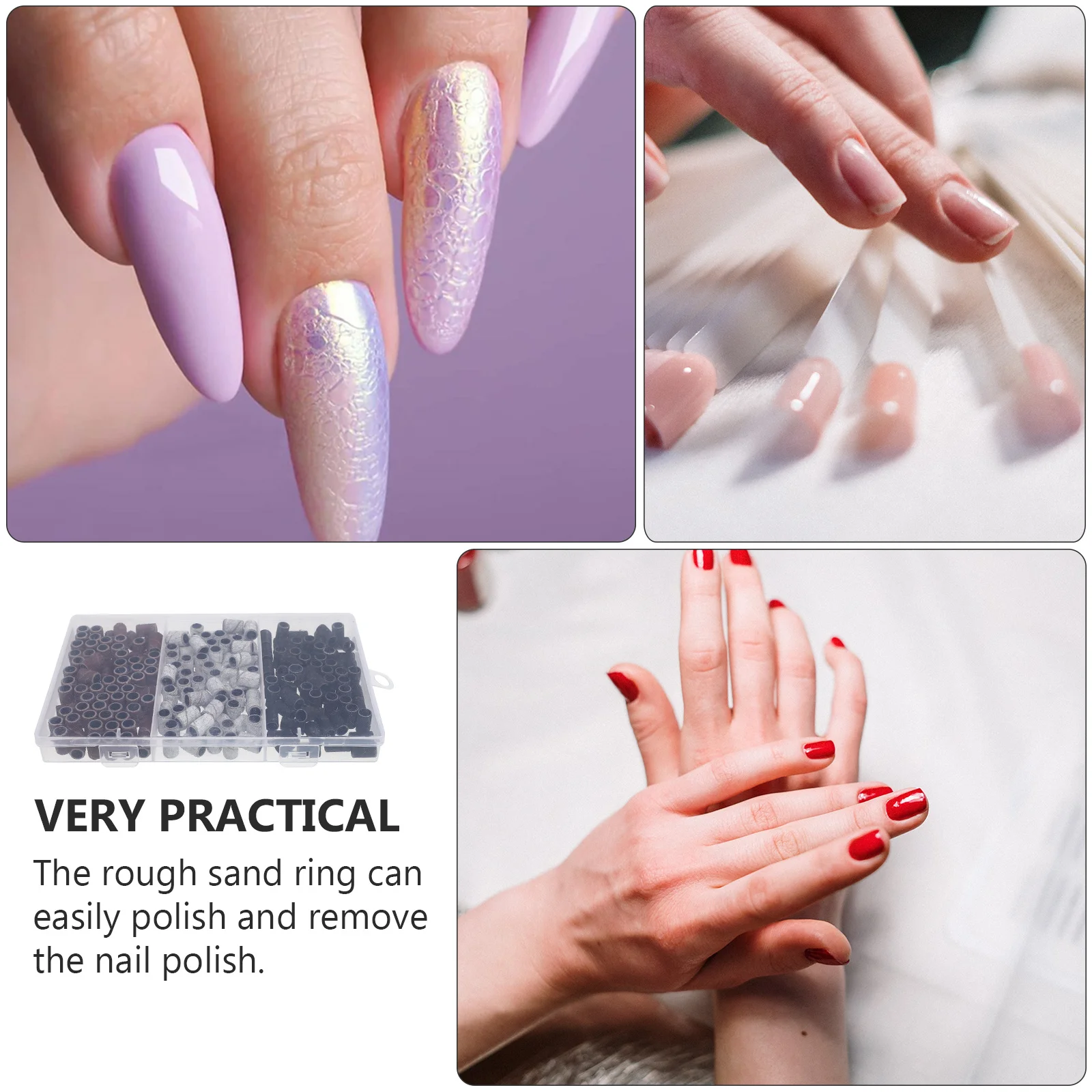 

210Pcs Nail Sanding Bands High Strength Resin Cloth Sanding Drums for Nail Drill Polish Smoothing Nails Remove Grease