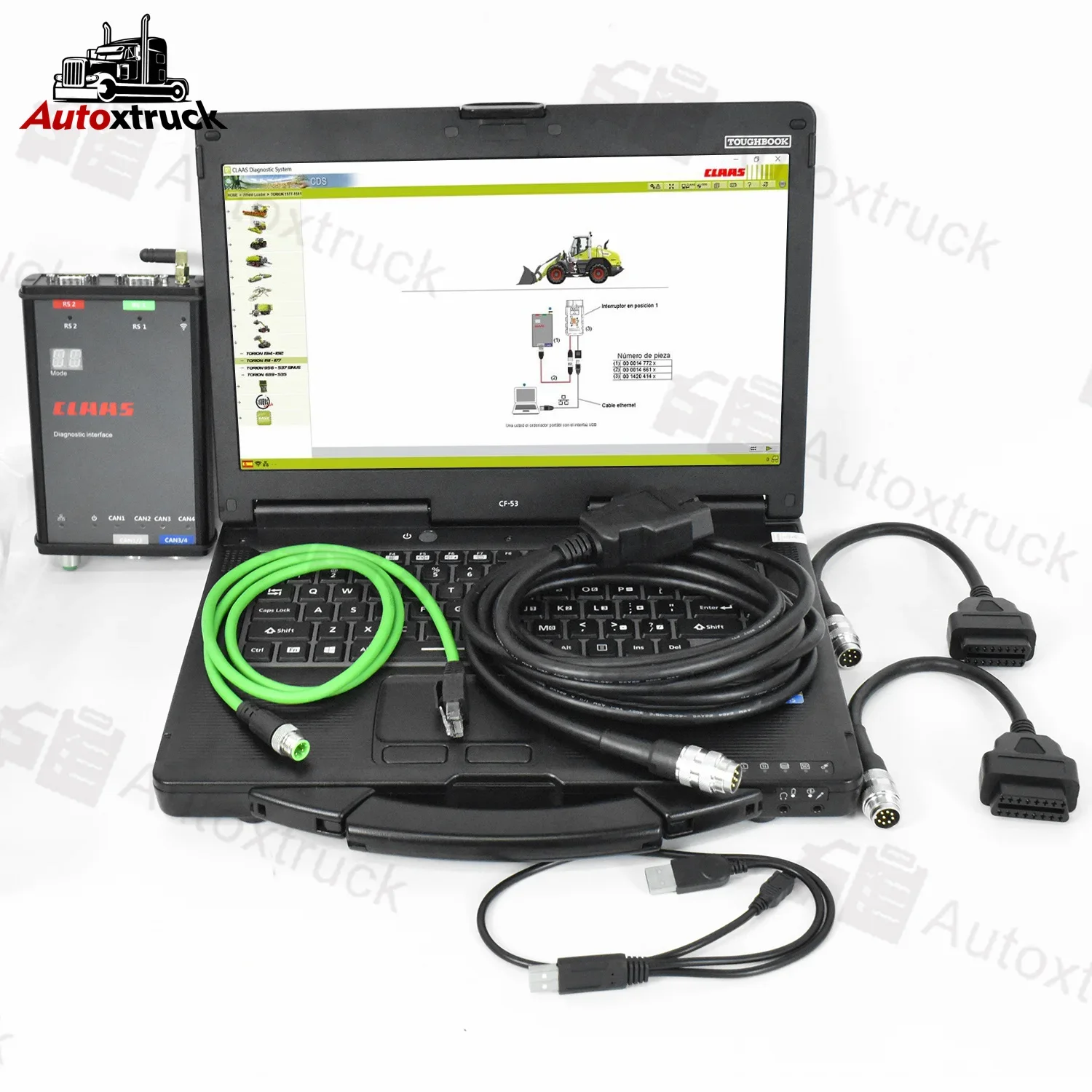 

For claas 4 CAN Wi-Fi CLAAS CANUSB diagnostic scanner tool Agriculture construction Truck tractor CF53 Laptop