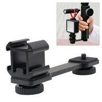 Metal Extension Bar 3 Cold Shoe Mounts for Flash LED light Zhiyun Smooth 4/DJI OSMO/Vimble 2 Gimbal LED Light BY-MM1 Microphone