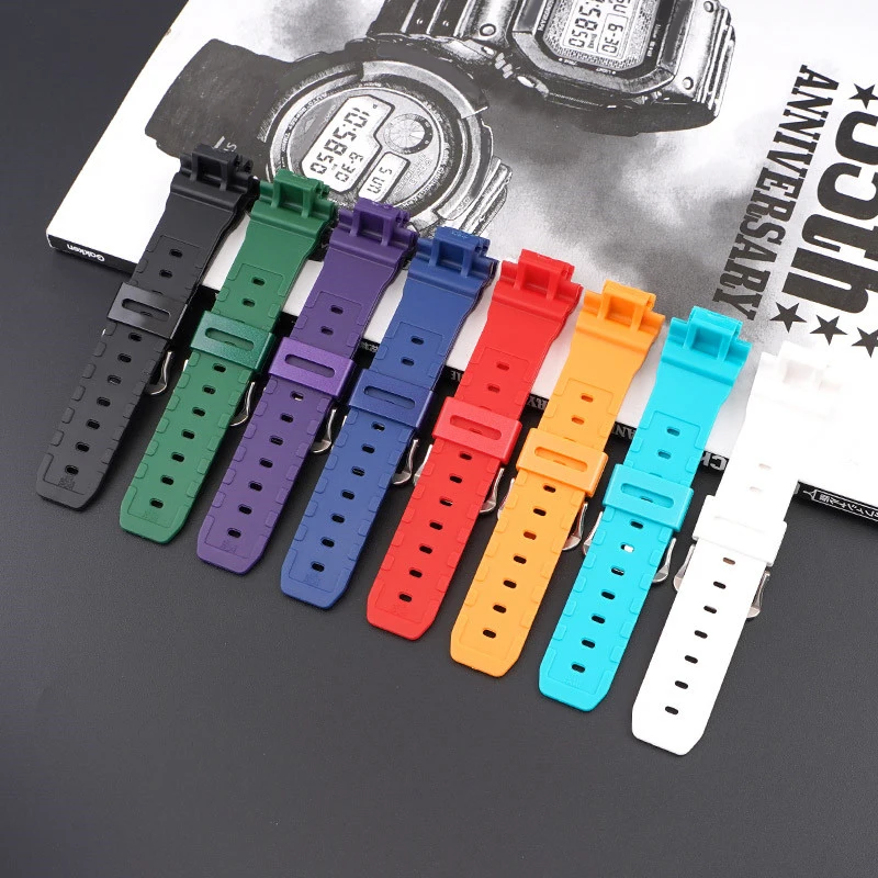 Resin Silicone Strap for Casio G-SHOCK GA-2100 DW-5600/5000/5030 DW-6900 GW-M5610 Men Women Glossy Colorful Watch Band Bracelet