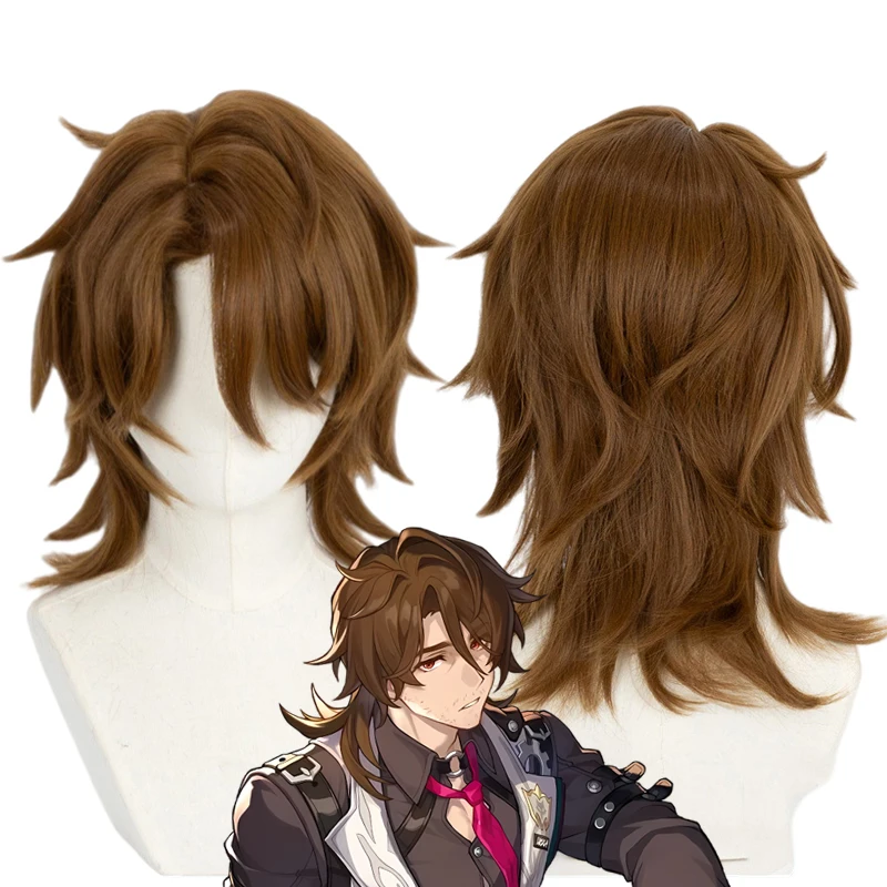 

Game Honkai: Star Rail Gallagher Cosplay Wig Short Hair Mullet Head Styling Heat Resistant Synthetic Wigs Halloween Party Prop