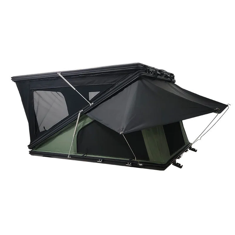 DrunkenXp Factory Directly Supply New Style  Z Shape Aluminum Hard Shell Roof Top Tent  Camping Roof Tent