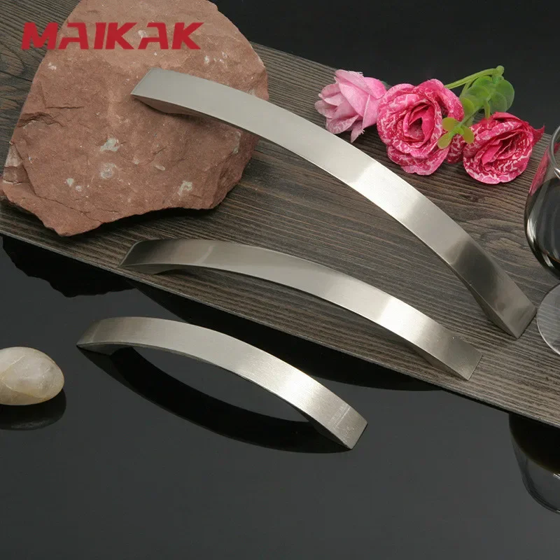 MAIKAK 96mm~224mm Cabinet Handles Knobs Aluminum Alloy Door Kitchen Knobs Cabinet Pulls Drawer Furniture Handle Hardware