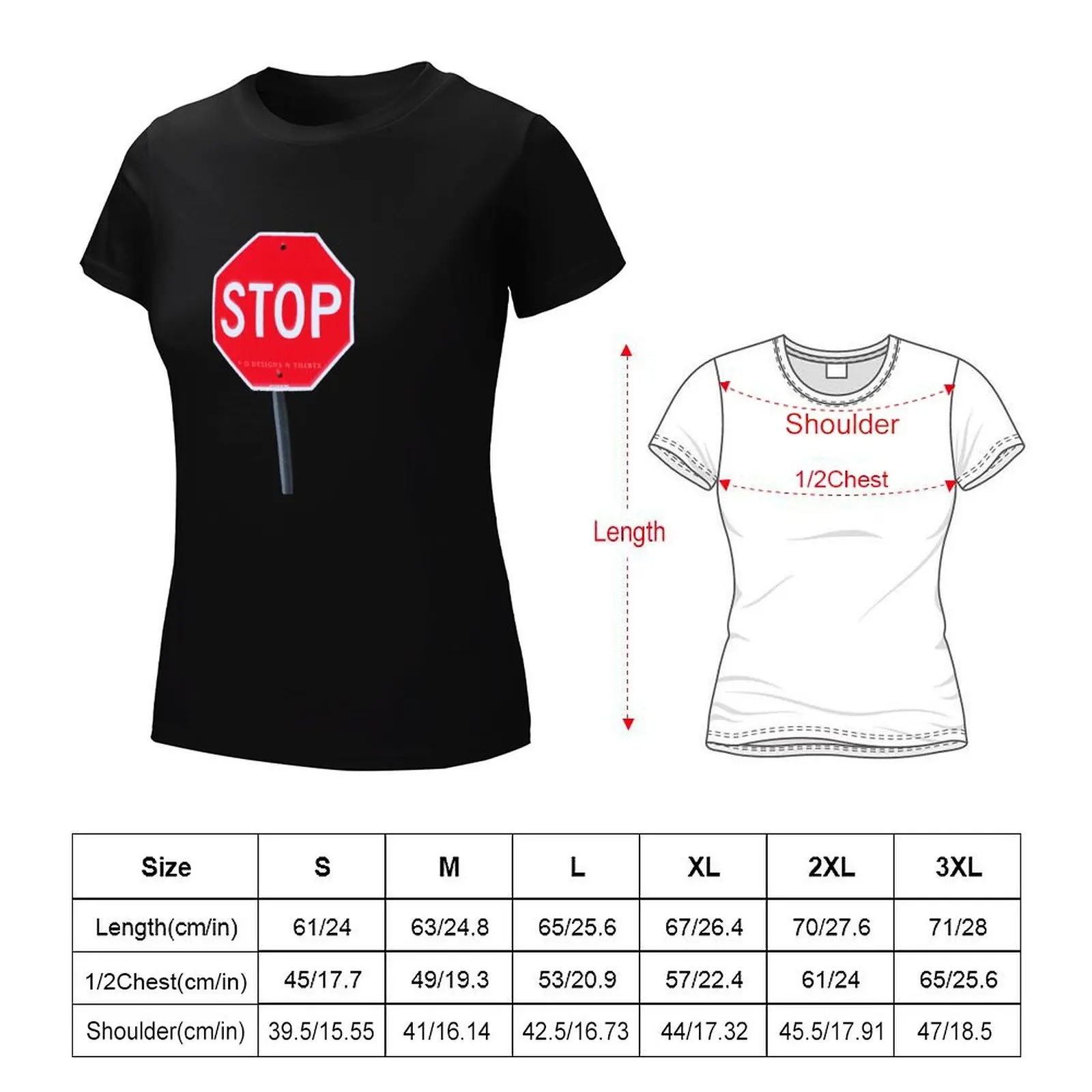 Stop Sign T-Shirt cute clothes Short sleeve tee workout t shirts for Women