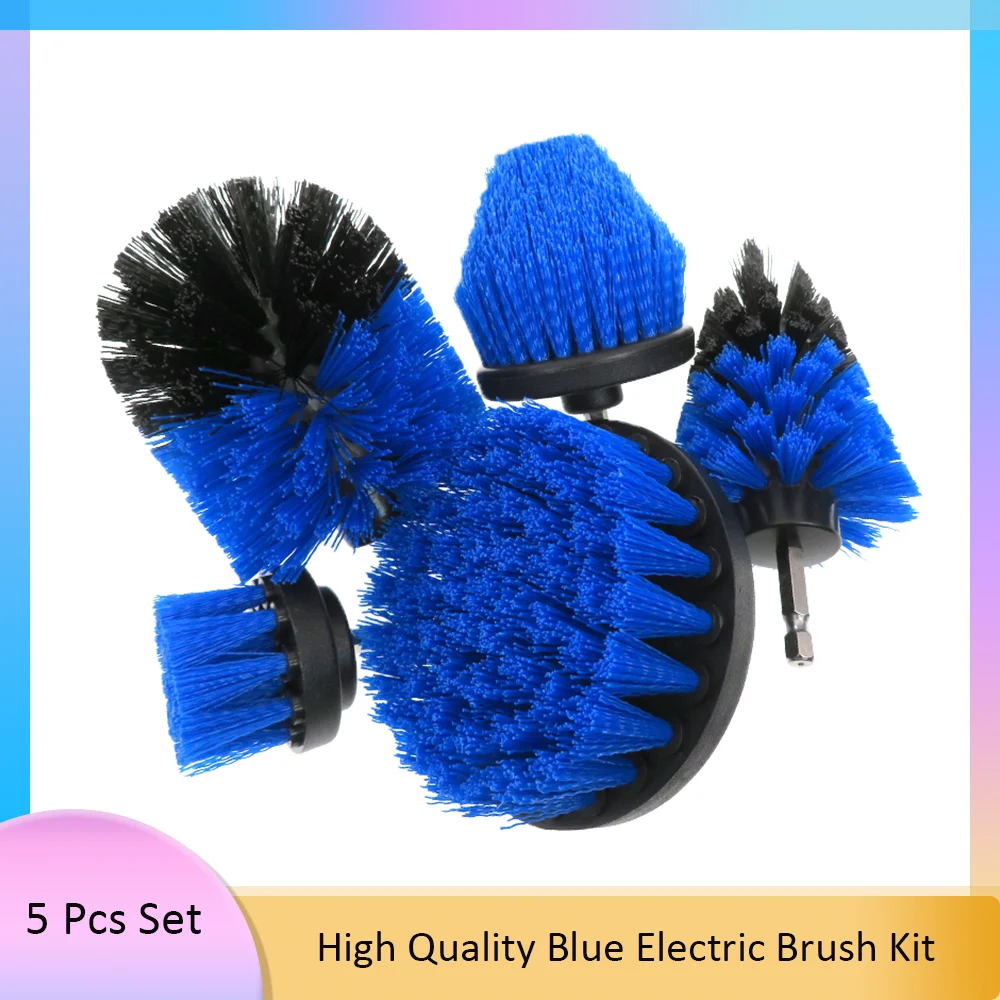 

5Pcs Set Electric Brush Power Scrubber Bathroom Surfaces Tub Shower Tile and Grout All Purpose Power Scrubber Dril Cleaning Kit