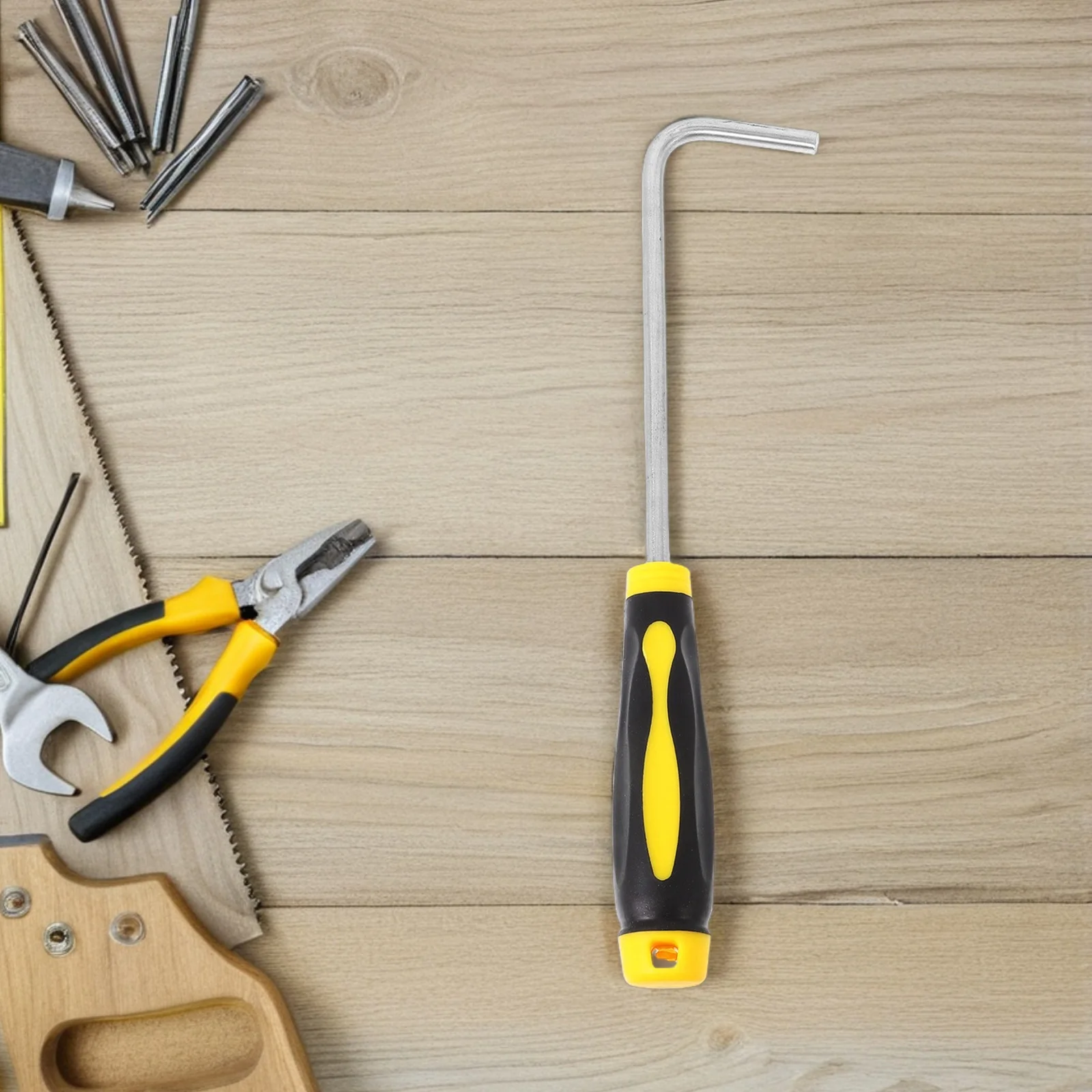 

Rolling Door Hook Stainless Steel Manhole Cover Rubber Handle Heavy Duty Lift Pull Rod Multifunctional Design Comfortable Grip