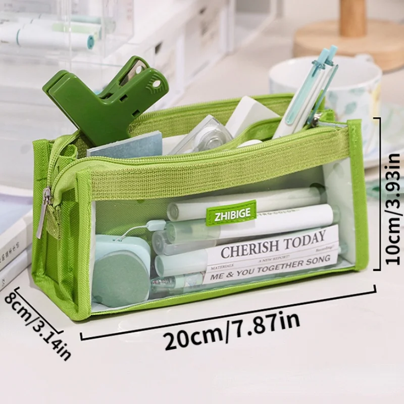 Astuccio portapenne a sei strati di grande capacità astuccio portapenne forniture di cancelleria organizzatore di stoccaggio in PVC trasparente