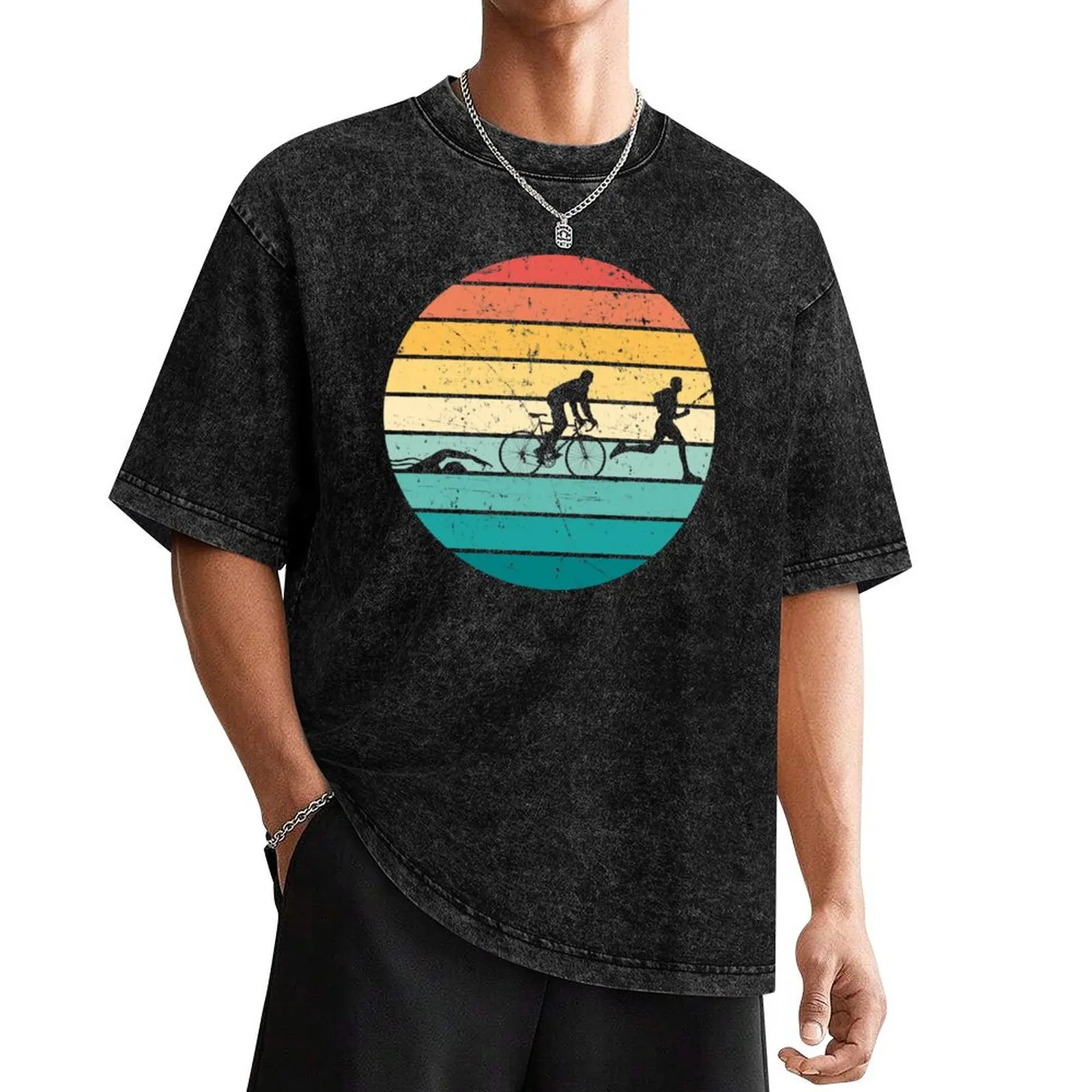 

Triathlon retro, swim bike run 70.3, triathlon lover gift T-Shirt T-shirts man oversizeds mens t shirts casual stylish