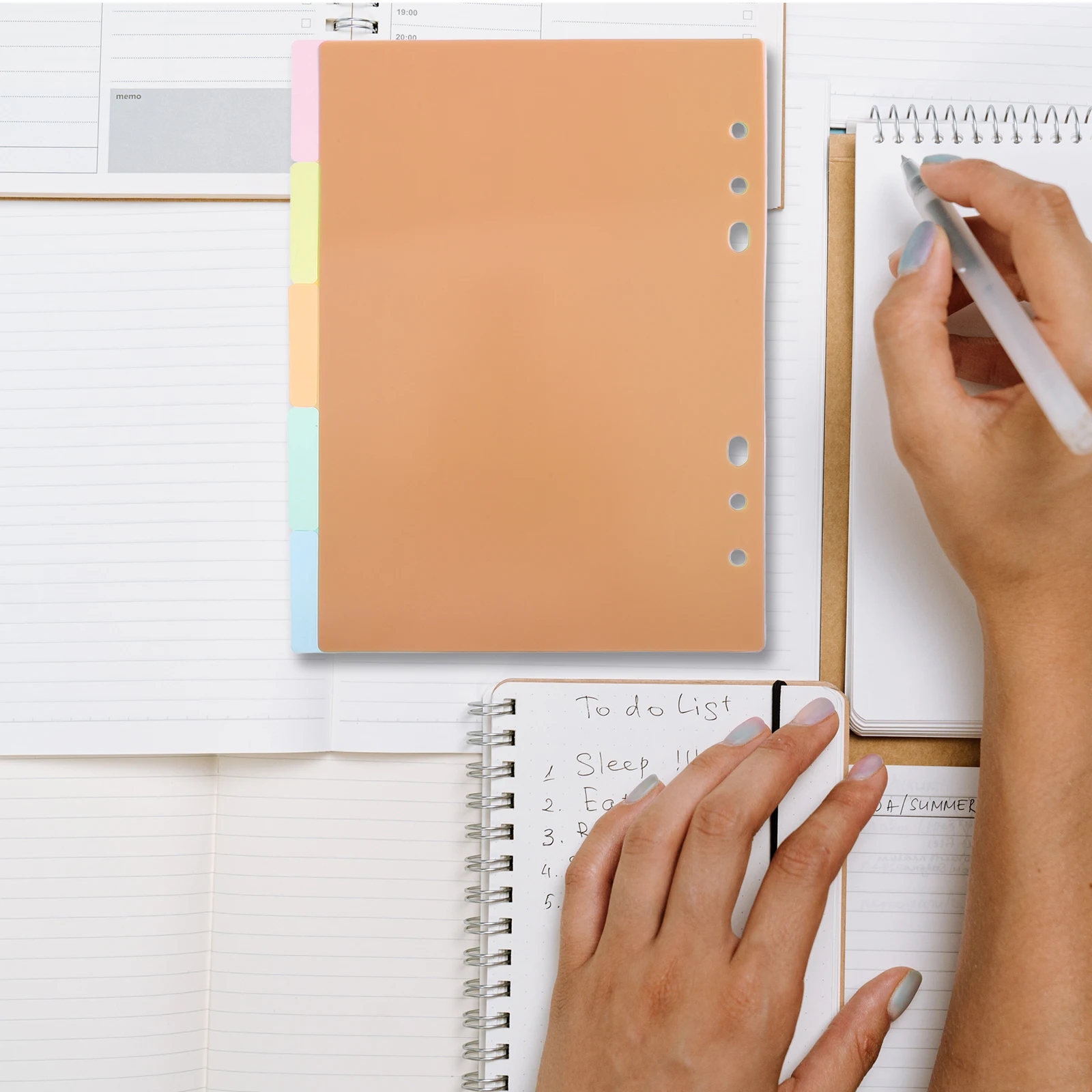 2 Pcs A5 Index Dividers Colorful Plastic Tabs Extra Wide Bigger Labels Secure Inserts Reinforced Holes Notebook Section