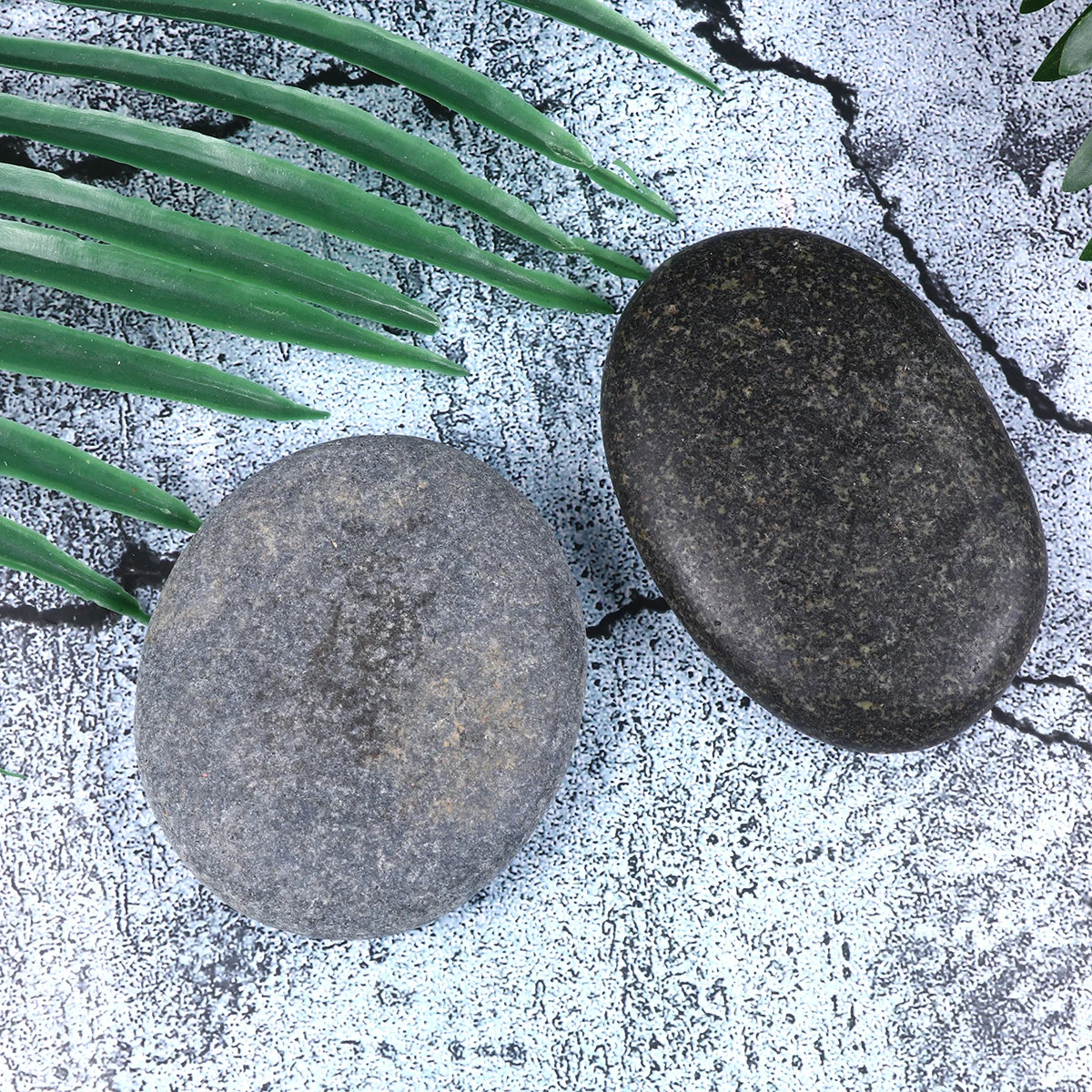 

1 Set 2 Pcs Diy Natural Pebbles Smooth Painting Stones With 1 Pc Bracket For Creative Hand Painted Art Supplies Home Decor