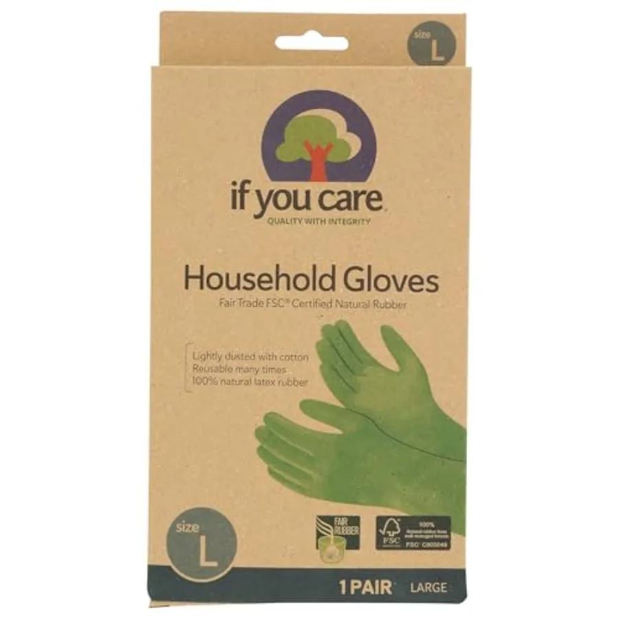 

Latex Gloves, Large For Gardening, Dishwashing, Cleaning Kitchen and Bathroom Green, 100 Cotton Lined, Reusable