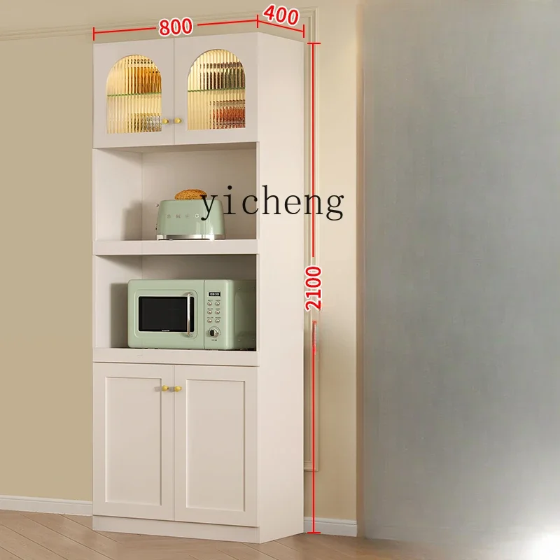 TQH cream style dining side cabinet integrated against the wall multi-functional kitchen oven microwave oven storage cabinet