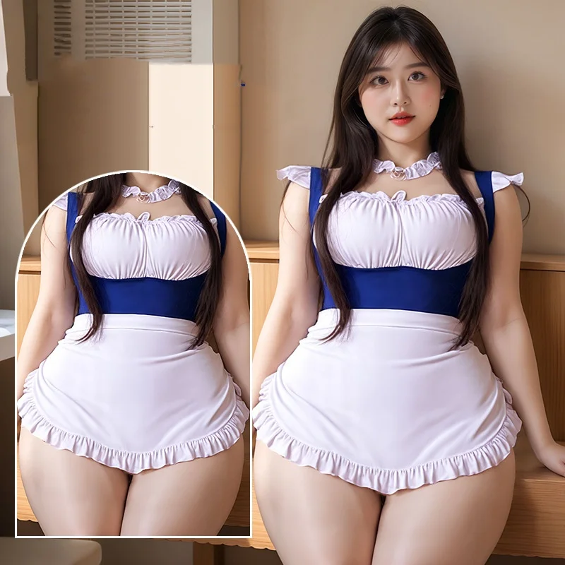 

Нижнее белье женское, три соблазнительных точек, униформа горничной для ролевых игр, женское боди больших размеров XXXL, сексуальное женское белье, косплей, кукла