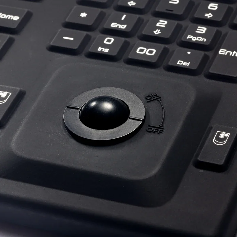 Teclados de silicona impermeables IP67 para exteriores, retroiluminación médica con ratón Trackball integrado