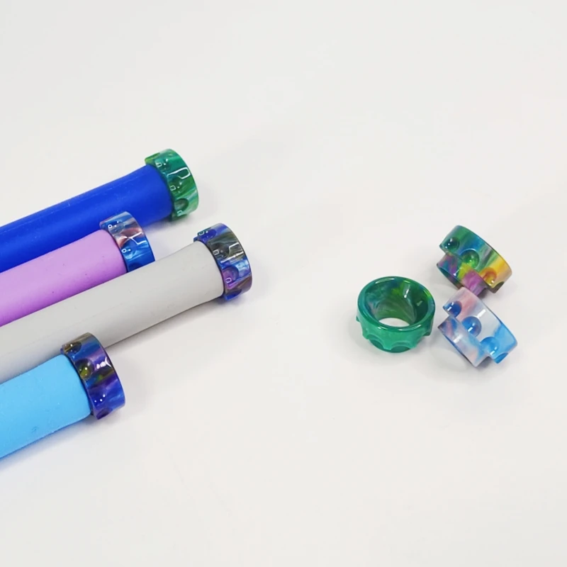 5 قطعة 810 لا حلقة مطاطية مع تصميم الدانتيل الراتنج القش المشتركة ملحق لون عشوائي #2