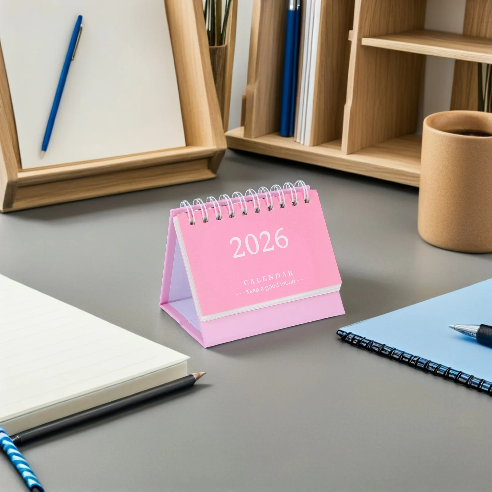 

2026 Mini Desk Foldable Standup Design Compact Thick Paper Planner For Home Office Scheduling Decorative Minimalist Monthly