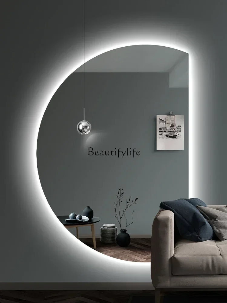 Large Half round Mirror Full Body Dressing Smart Makeup Wall-Mounted Dressing Home