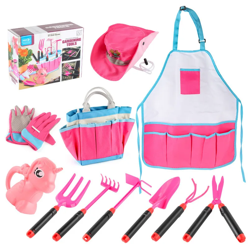 11 pz/set simulazione per bambini modellazione attrezzi da giardinaggio giocare a casa Set combinato orticolo adatto per 3-6 anni