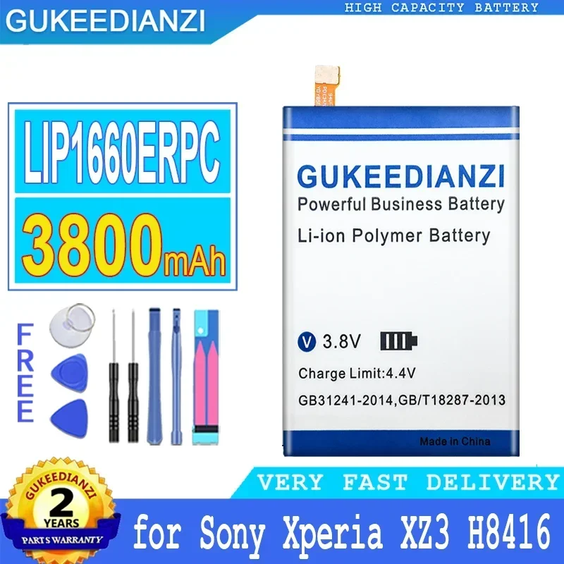 3800mAh GUKEEDIANZI Battery LIP1660ERPC for Sony Xperia H8416 H9436 H9493 XZ3 Big Power Bateria