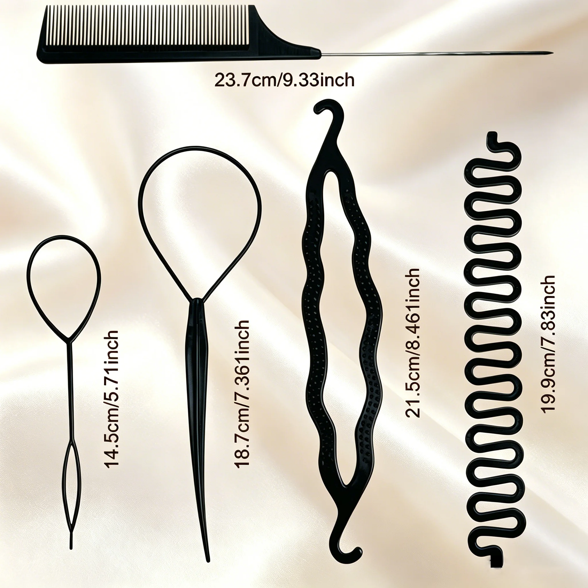 Hair Braiding Kit Steel Pin Rat Tail Comb Double Hook Bun Tool Centipede Braid Maker Hair Pull Needles For Women Salon