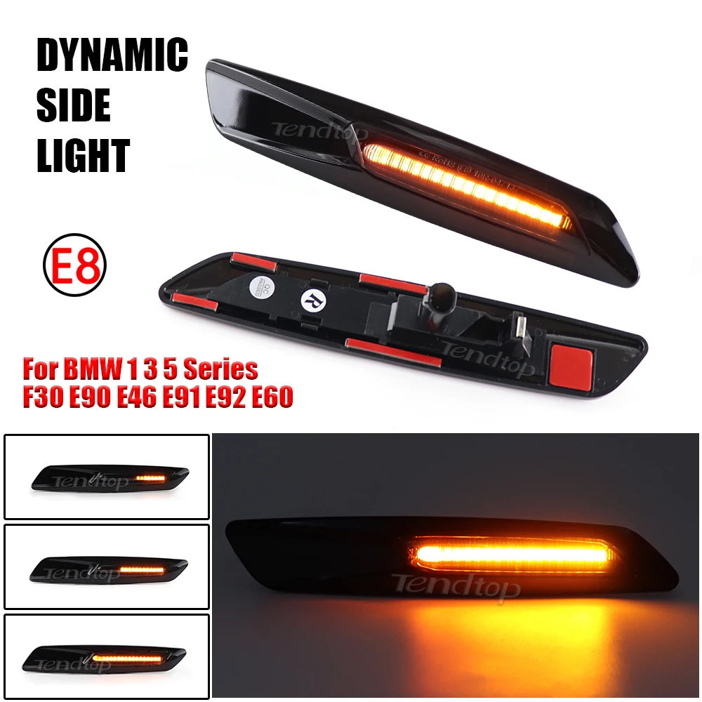 For E90 E60 LED Dynamic Turn Signal Side Marker Sequential Light For BMW 1 3 5-Series F11 528i 528xi 535i 535iX 550i Stlye F10