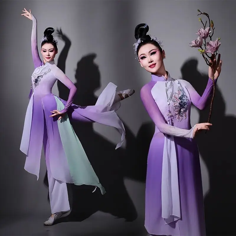 

Purple Classic Dance Costume Beautiful Chinese Yangko Dance Performance Clothing Traditional Clothes