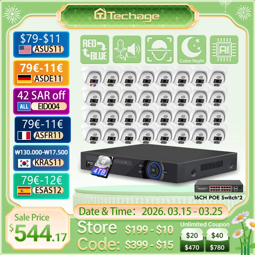 Techage 32CH Nvr 4K…