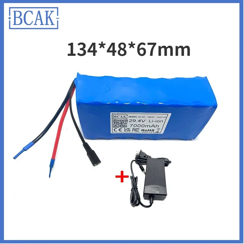 BCAK 7S2P 29.4V 7000mAh 18650 Hight Quality Rechargeable Li-ion Battery Pack Electric Bicycle Scooter Car Model Wheelchair
