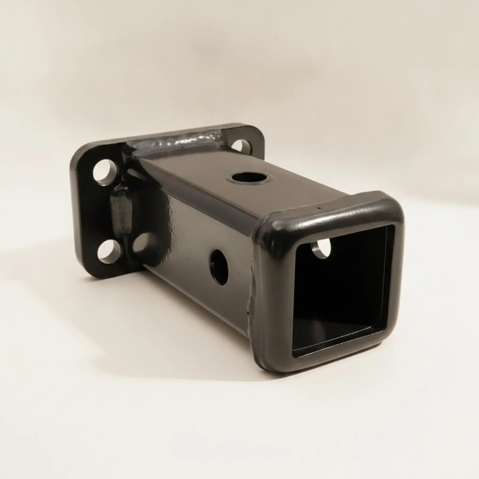 Trailer Hitch Adapter with Mounting Plate Powder-Coated Hitch Receiver with Mounting Plate Square Tube Receiver with Bolt Holes