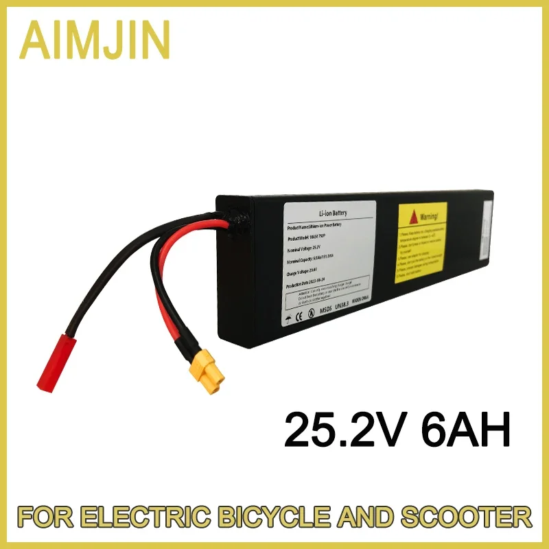 

7S2P 25.2V 6.0Ah Li-ion Rechargeable Battery Pack 18650 for Electric Bicycle Moped Balancing Scooter