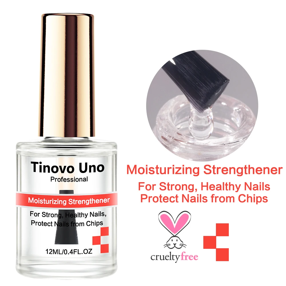 Tinovo Uno Moisturizing Nail Strengthener For Strong Healthy Nails No Chips Manicure Natural Dry Nail Polish Treatment Lacquer