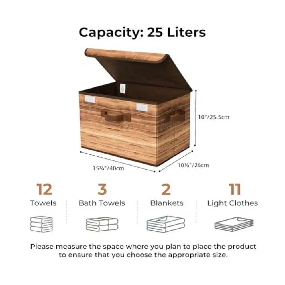 

Boxes Wit Lid Faic Stoe Bins Wit Li Rative Closet Stoe and Organizer Wood Grain Print Bins 2Pack