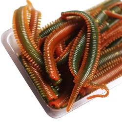 10 pezzi di simulazione sabbia baco da seta esca da pesca mare ​ ​ Lombrico Galleggiante Esca Falsa 8X0.5cm TPR Lombrico Rosso Verme Esche Simulano Esche