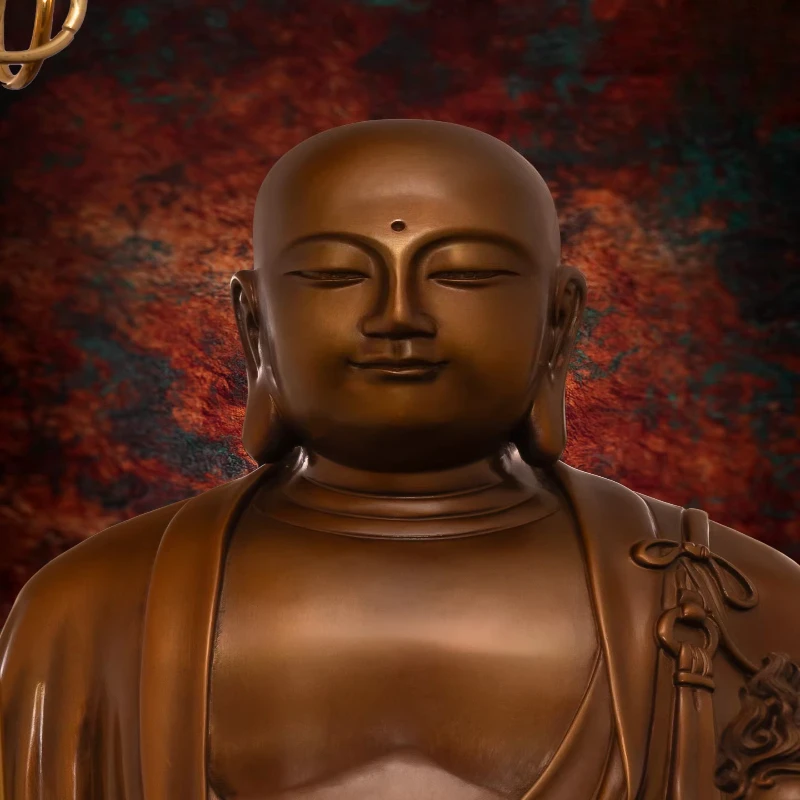 Bronze statue of King Jizo Bodhisattva,all bronze statue of Jiuhua Mountain, Jingtong is dedicated to the Three Sages of Saha