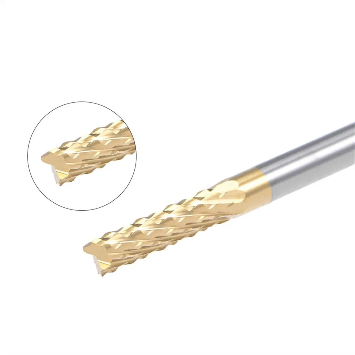A40T 10PCS Titanium Coat Carbide End Mill Engraving Milling Cutter CNC Router Bits for PCB Machine, 1/8 Inch Shank 3Mm