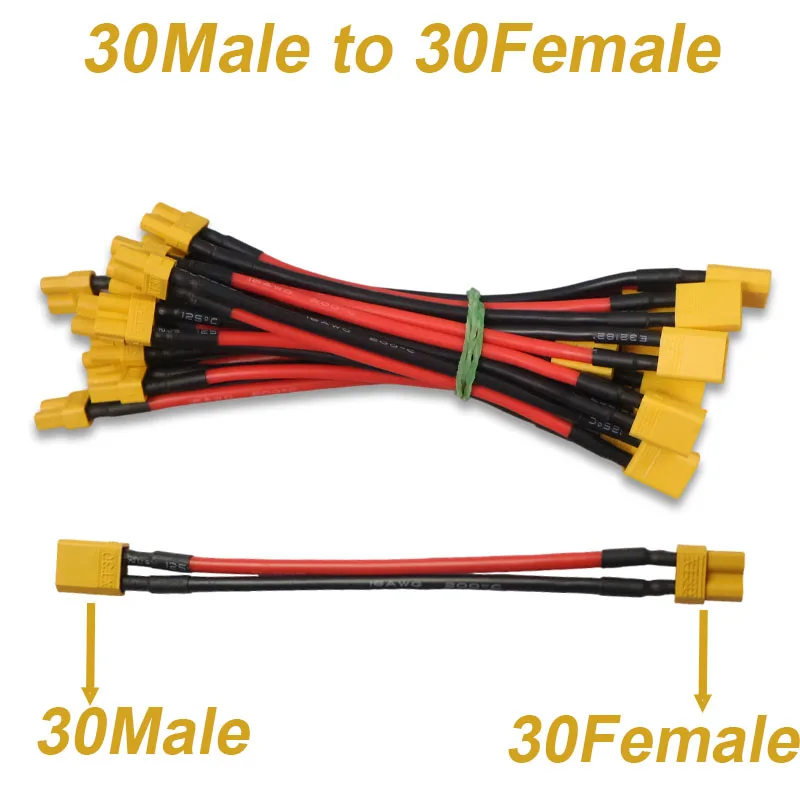 1/5pcs XT30 to XT30 Connector Adapter Male/Female Plug for RC FPV Quadcopter CineLog35 Drone Part 0CM 14AWG Silicone Wire Cable