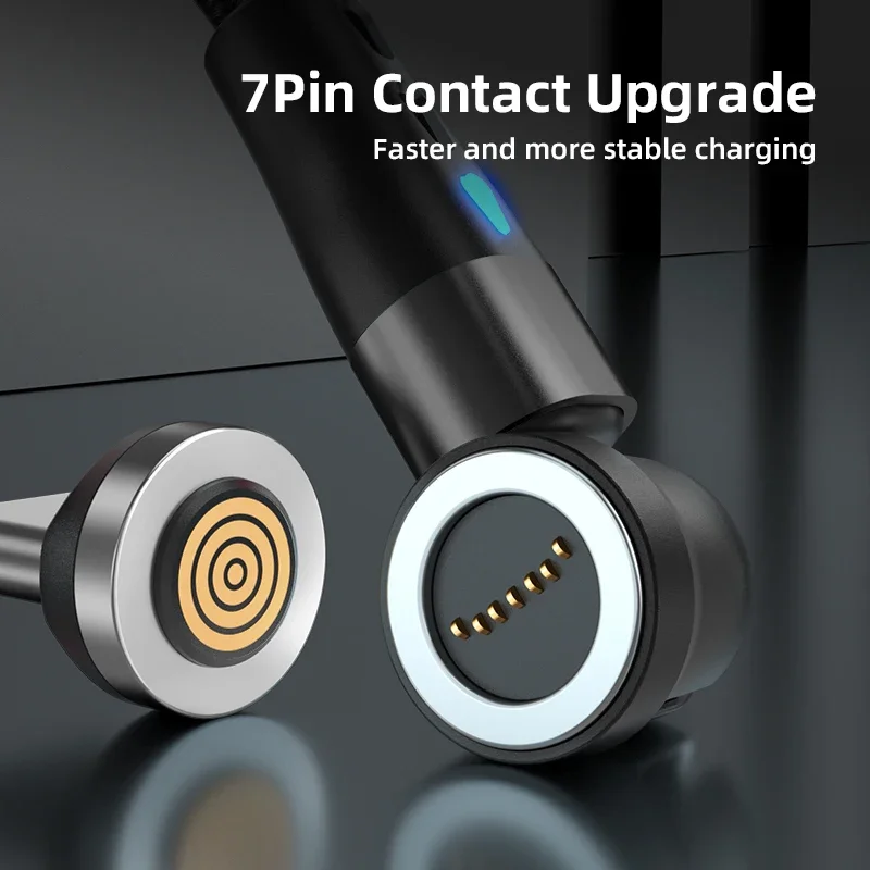 NNBILI 5A Magnetic Cable 540 Rotate Fast Charging Magnetic USB Type C Cable For iPhone 14 Samsung Xiaomi Realme Mobile Phone Cab