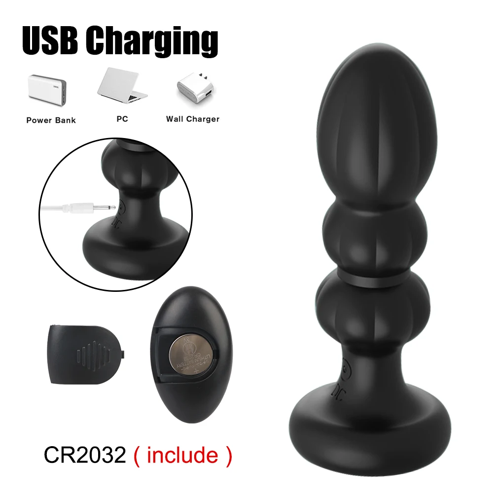 Anal Vibrator Gourd Shape Anal Plug Auto Telescopic Dildo 5 Frequency 1 Speed Vagina Clitoris Stimulator Adult Product Butt Plug