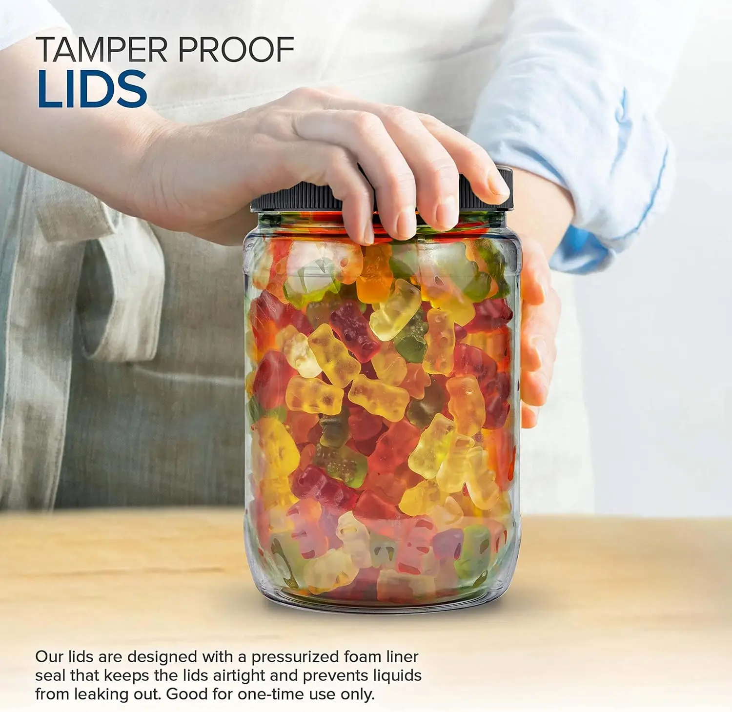 برطمانات ميسون بلاستيكية خالية من مادة BPA سعة 32 أونصة (6 عبوات) مع أغطية محكمة الغلق للأرز والمعكرونة والقهوة والحبوب والحلوى والبسكويت #6