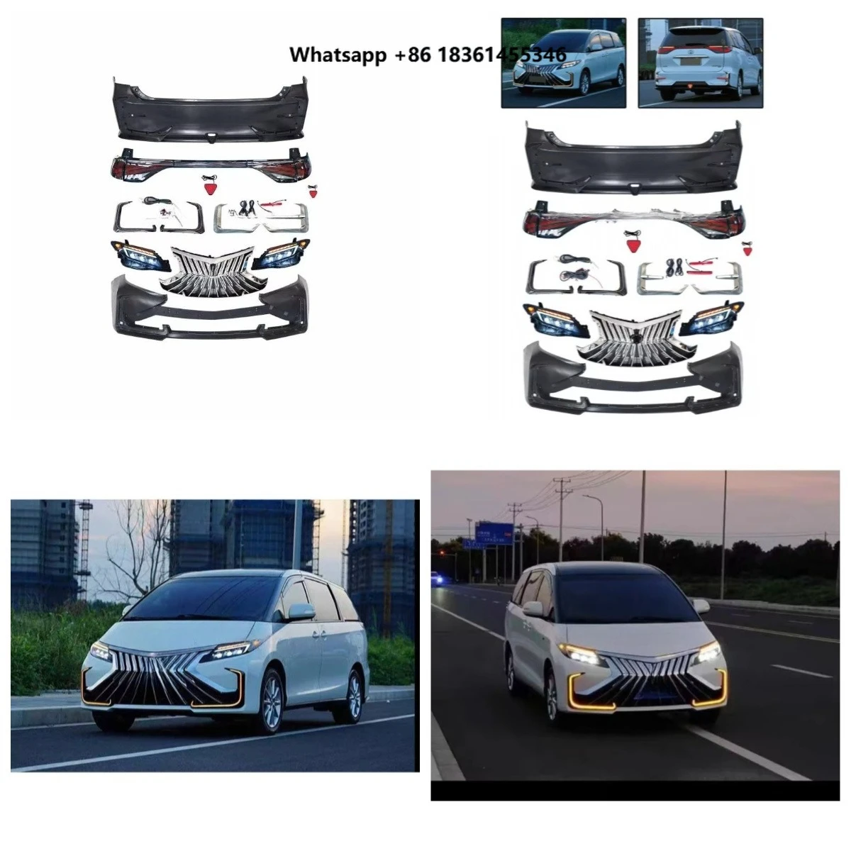 For Estima 2006-2025 Body Kit Upgrade Old To New Bumper Facelift Modification Air Intake Grille Exterior Accessories