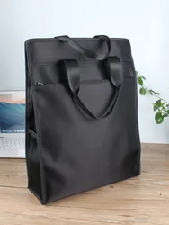Large Capaci Casual Busin Document Bag Pure Color ex A3 Paper Handbag Commuter Ox Cloth Bag Soft Handbag