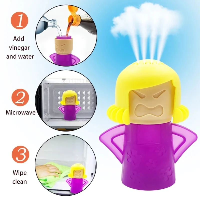 Angry Mama Microwave Cleaner Refrigerator Oven Cleaning Creative Spray Type Steam The Smell Deodorization Kitchen Gadgets